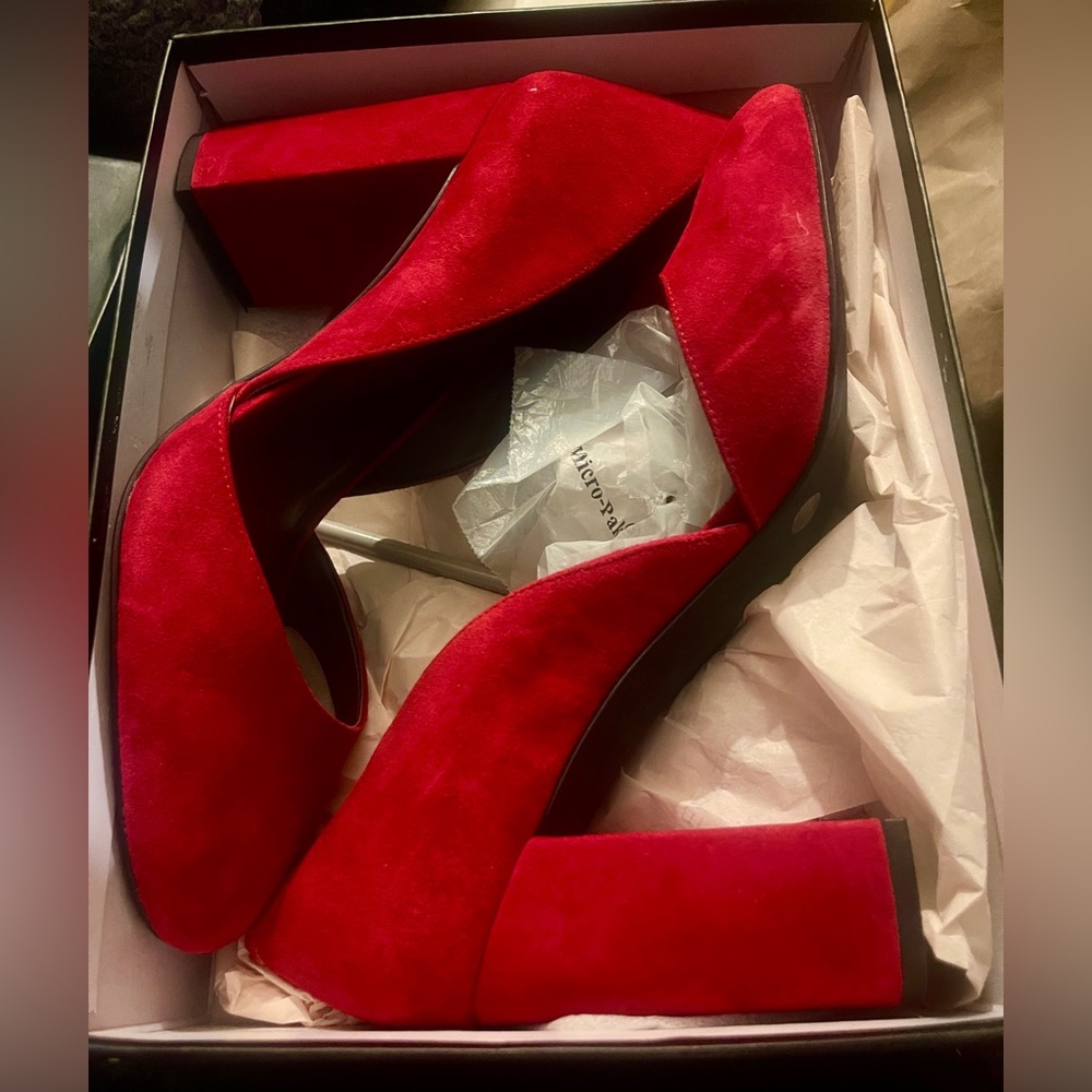 Brand New Red Suede Heels